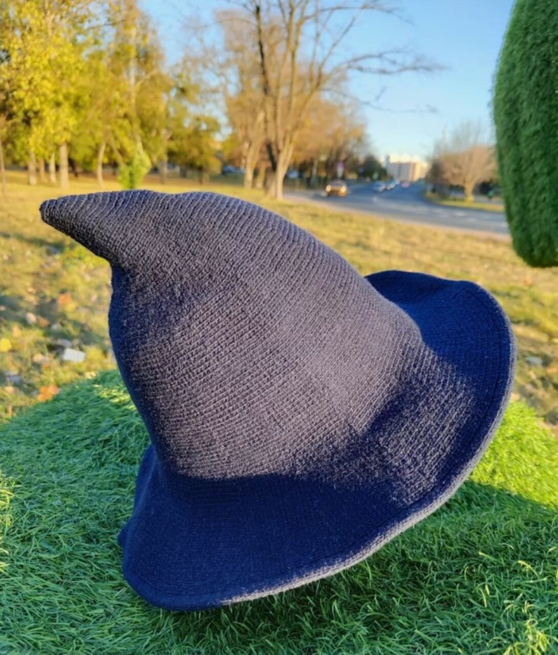 Black Pointed Witch Hat Halloween Party Accessories Wizzard Wool Knitted Blank Hat